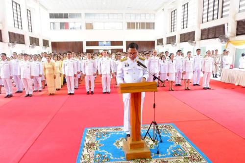 พันจ่าอากาศโท สมพงศ์ หมั่นสาน นายอำเภอจักราช ประธานในพิธีกล่าวเปิดงาน